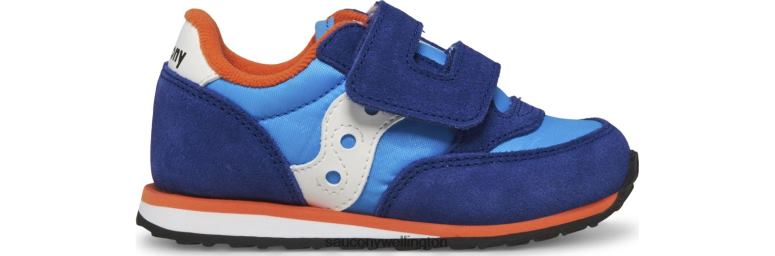 Saucony Kids Baby Jazz Hook & Loop Sneaker Blue/Orange 0066X987