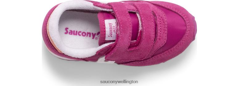 Saucony Kids Baby Jazz Hook & Loop Sneaker Fuchsia/Coral/White 0066X989