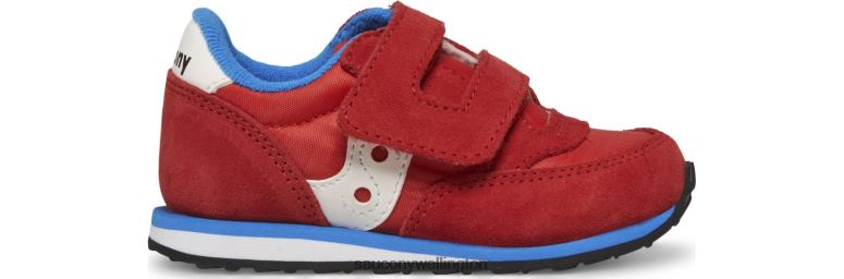 Saucony Kids Baby Jazz Hook & Loop Sneaker Red/Blue 0066X997