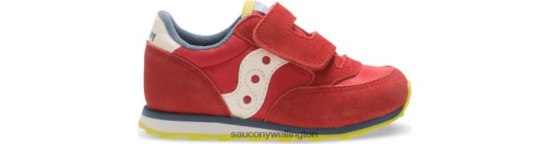 Saucony Kids Baby Jazz Hook & Loop Sneaker Red/Blue/Lime 0066X998