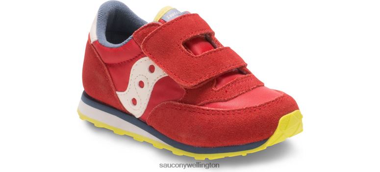 Saucony Kids Baby Jazz Hook & Loop Sneaker Red/Blue/Lime 0066X998