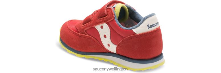 Saucony Kids Baby Jazz Hook & Loop Sneaker Red/Blue/Lime 0066X998
