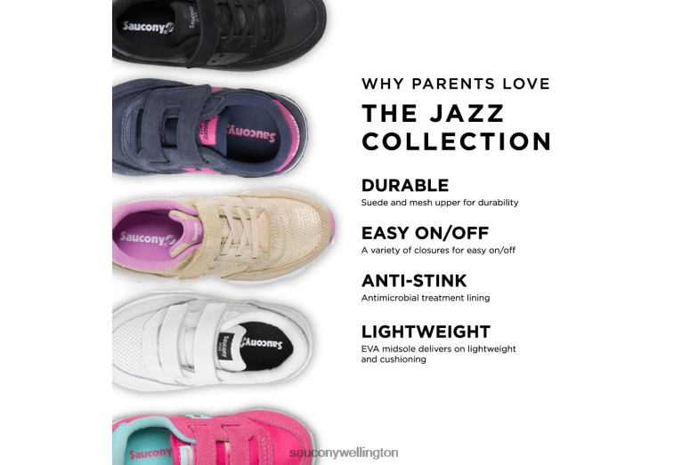 Saucony Kids Baby Jazz Hook & Loop Sneaker Red/Blue/Lime 0066X998