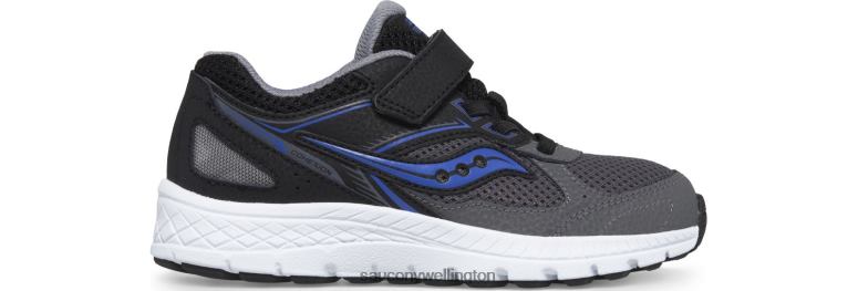 Saucony Kids Cohesion 14 A/C Sneaker Black/Grey/Blue 0066X913