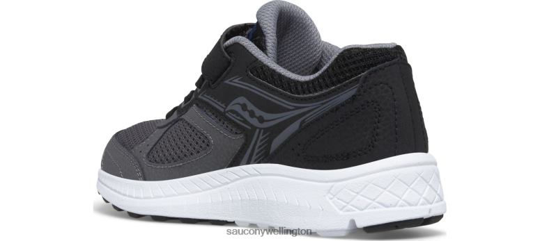 Saucony Kids Cohesion 14 A/C Sneaker Black/Grey/Blue 0066X913