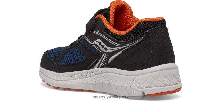 Saucony Kids Cohesion 14 A/C Sneaker Black/Navy/Rust 0066X914
