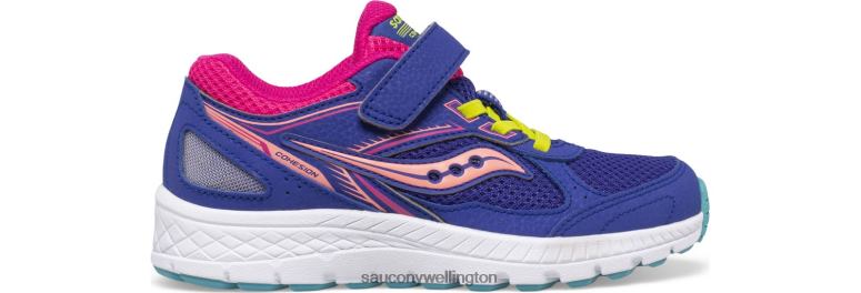 Saucony Kids Cohesion 14 A/C Sneaker Blue/Multi 0066X915