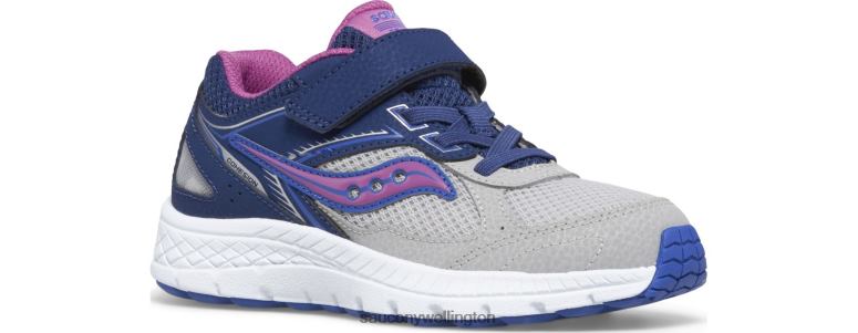 Saucony Kids Cohesion 14 A/C Sneaker Navy/Grey/Grape 0066X917
