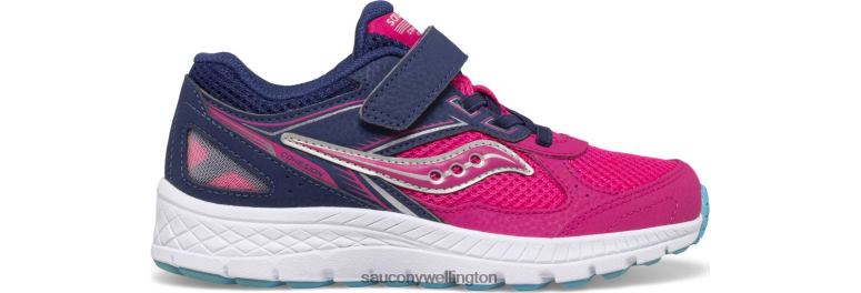 Saucony Kids Cohesion 14 A/C Sneaker Pink/Navy 0066X918