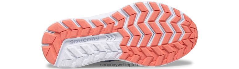 Saucony Kids Cohesion 14 A/C Sneaker Silver/Periwinkle/Turq 0066X919