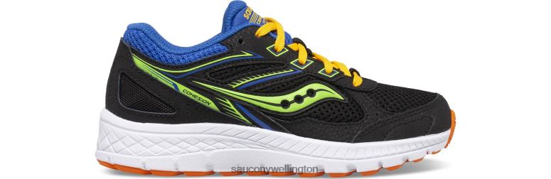 Saucony Kids Cohesion 14 Lace Sneaker Black/Multi 0066X927