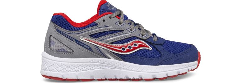 Saucony Kids Cohesion 14 Lace Sneaker Navy/Red 0066X924