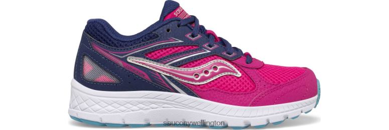 Saucony Kids Cohesion 14 Lace Sneaker Pink/Navy 0066X932