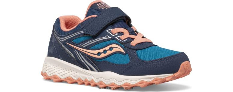 Saucony Kids Cohesion TR14 A/C Sneaker Navy/Teal/Coral 0066X974