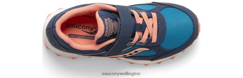 Saucony Kids Cohesion TR14 A/C Sneaker Navy/Teal/Coral 0066X974