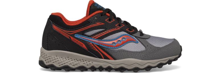 Saucony Kids Cohesion TR14 Lace Sneaker Black/Grey/Rust 0066X893