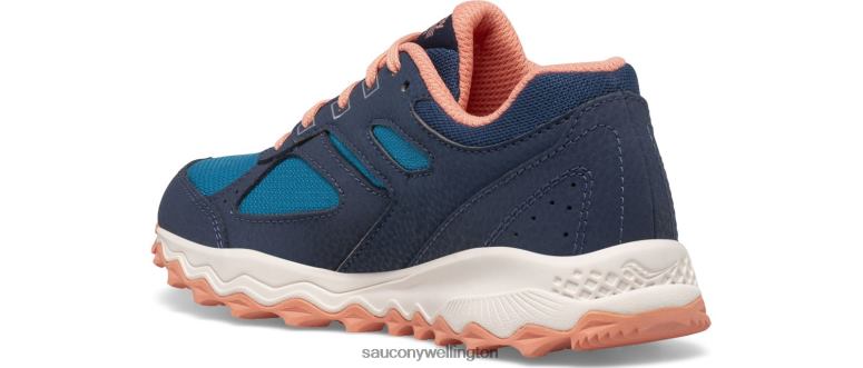 Saucony Kids Cohesion TR14 Lace Sneaker Navy/Teal/Coral 0066X896