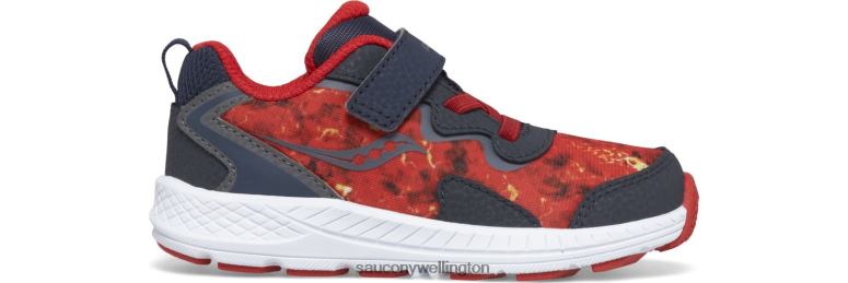 Saucony Kids Flash 3.0 A/C Jr. Sneaker Navy/Lava 0066X1031