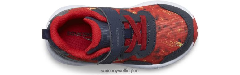 Saucony Kids Flash 3.0 A/C Jr. Sneaker Navy/Lava 0066X1031