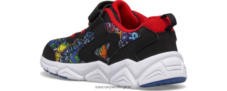 Saucony Kids Flash 3.0 A/C Sneaker Black/Red/Graffiti 0066X977