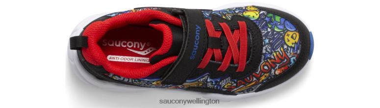Saucony Kids Flash 3.0 A/C Sneaker Black/Red/Graffiti 0066X977