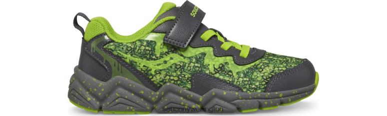 Saucony Kids Flash 3.0 A/C Sneaker Grey/Slime 0066X979