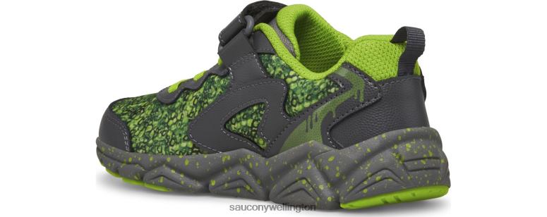 Saucony Kids Flash 3.0 A/C Sneaker Grey/Slime 0066X979