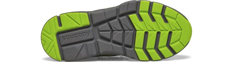 Saucony Kids Flash 3.0 A/C Sneaker Grey/Slime 0066X979