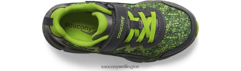 Saucony Kids Flash 3.0 A/C Sneaker Grey/Slime 0066X979