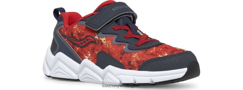 Saucony Kids Flash 3.0 A/C Sneaker Navy/Lava 0066X980