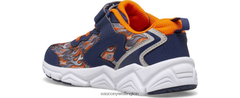 Saucony Kids Flash 3.0 A/C Sneaker Navy/Orange 0066X981