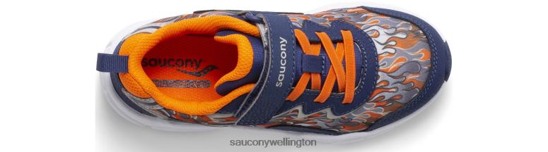 Saucony Kids Flash 3.0 A/C Sneaker Navy/Orange 0066X981