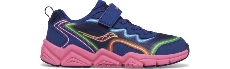 Saucony Kids Flash 3.0 A/C Sneaker Neon/Blue/Pink 0066X975