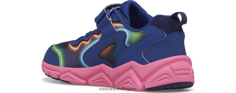 Saucony Kids Flash 3.0 A/C Sneaker Neon/Blue/Pink 0066X975