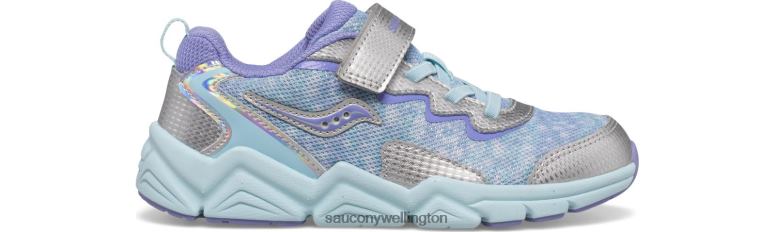 Saucony Kids Flash 3.0 A/C Sneaker Silver/Purple 0066X982