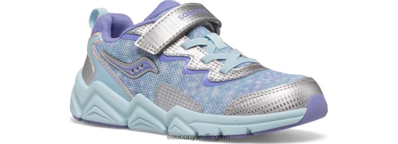 Saucony Kids Flash 3.0 A/C Sneaker Silver/Purple 0066X982
