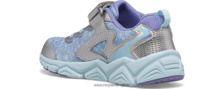 Saucony Kids Flash 3.0 A/C Sneaker Silver/Purple 0066X982