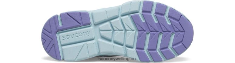 Saucony Kids Flash 3.0 A/C Sneaker Silver/Purple 0066X982