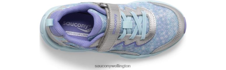 Saucony Kids Flash 3.0 A/C Sneaker Silver/Purple 0066X982