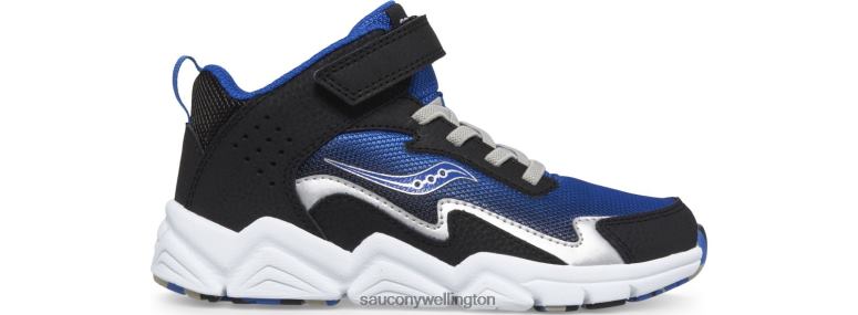 Saucony Kids Flash Mid A/C Sneaker Black/Blue 0066X1012