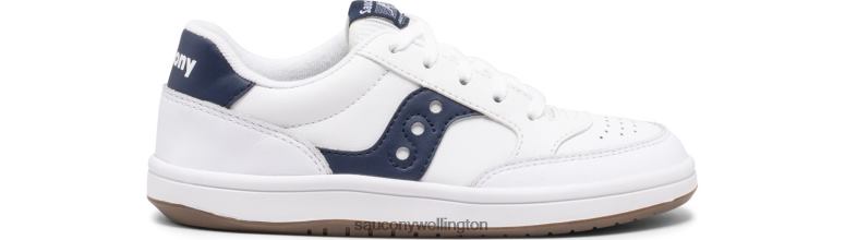 Saucony Kids Jazz Court Sneaker White/Navy 0066X1039
