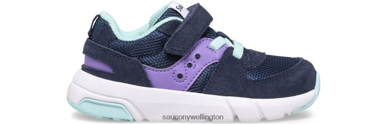 Saucony Kids Jazz Lite 2.0 Sneaker Navy/Purple/Turq 0066X905