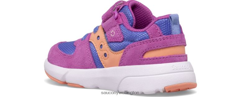 Saucony Kids Jazz Lite 2.0 Sneaker Purple/Periwinkle/Coral 0066X907