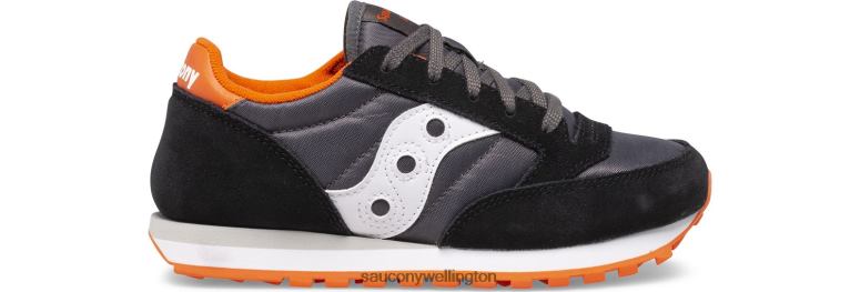 Saucony Kids Jazz Original Sneaker Black/Grey/Orange 0066X1015