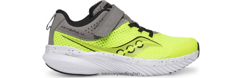 Saucony Kids Kinvara 14 A/C Sneaker Citron/Grey 0066X1020