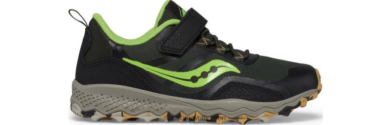 Saucony Kids Peregrine 12 Shield A/C Sneaker Black/Slime 0066X880