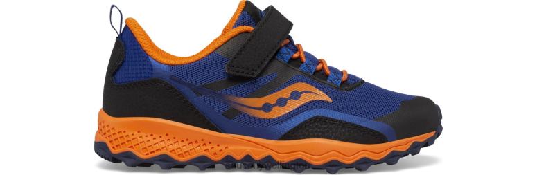 Saucony Kids Peregrine 12 Shield A/C Sneaker Navy/Orange 0066X879