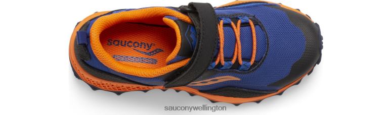 Saucony Kids Peregrine 12 Shield A/C Sneaker Navy/Orange 0066X879