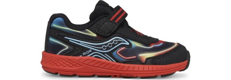 Saucony Kids Ride 10 Jr. Sneaker Neon/Black/Red 0066X984