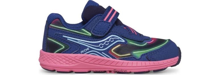 Saucony Kids Ride 10 Jr. Sneaker Neon/Blue/Pink 0066X983
